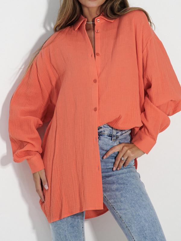 KAMA shirt coral muslin