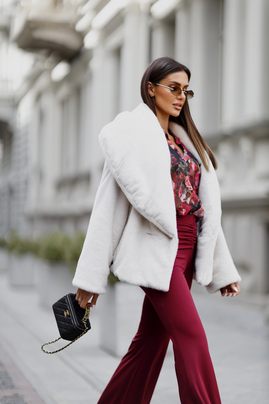 MARILYN beige fur coat