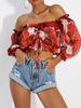 Spanish blouse NALA red flowers