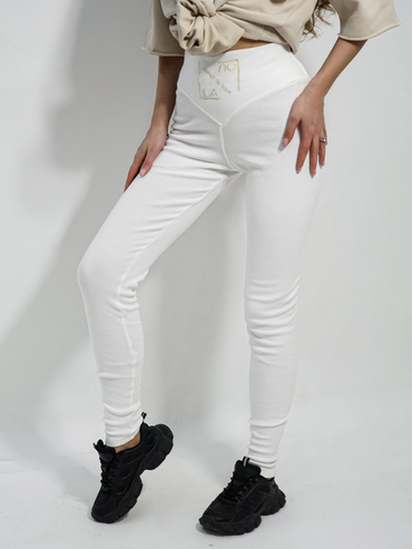 HYPNOTIZED LOGO white leggings