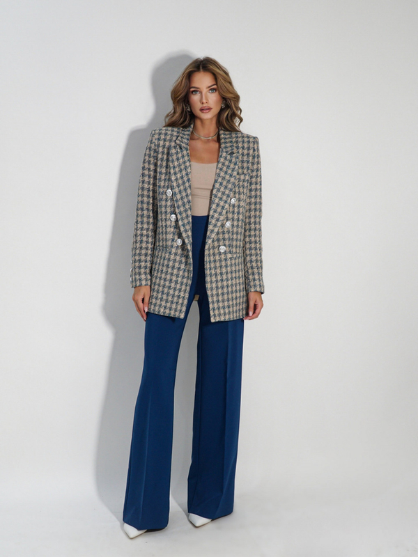COCO jacket beige and navy blue
