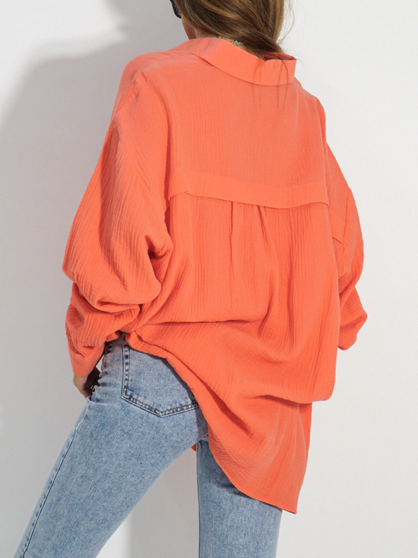 KAMA shirt coral muslin