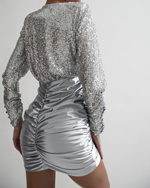 DRAP SHINE silver dress
