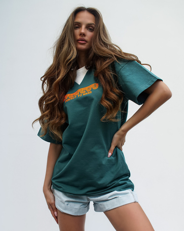 COOL GIRL long green T-shirt