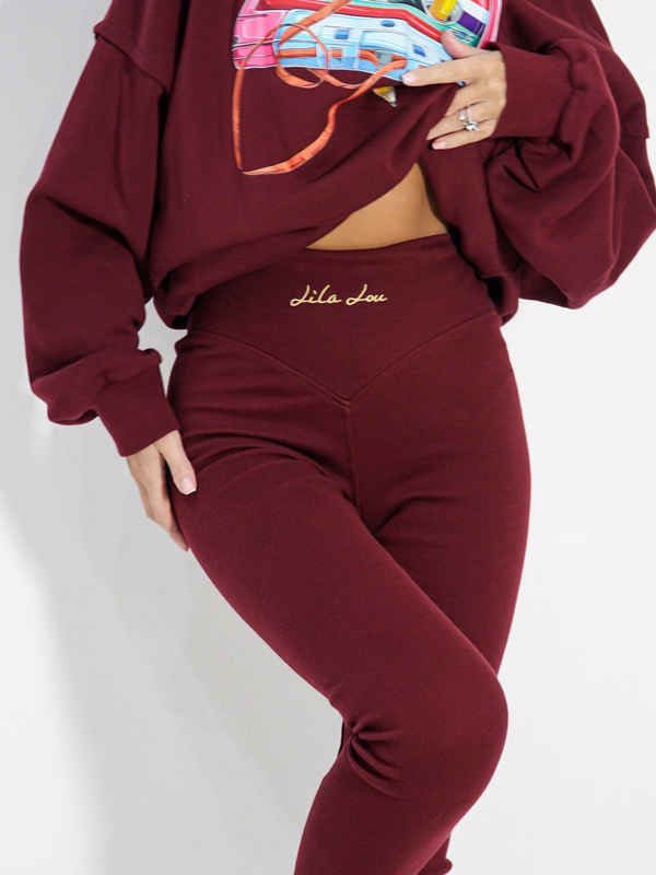 HYPNOTIZED ME leggings maroon