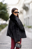 MARILYN fur coat black