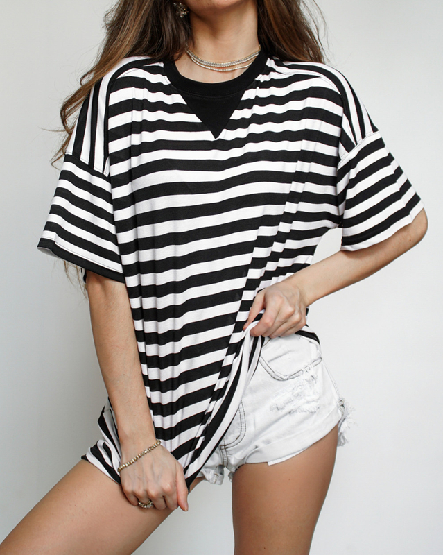 T-shirt oversize BLACK-WHITE