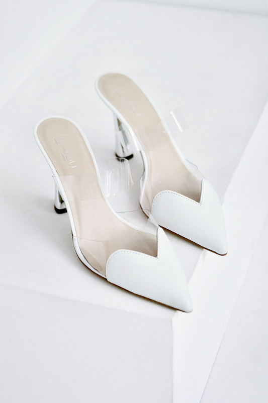 LILA LOU white stilettos