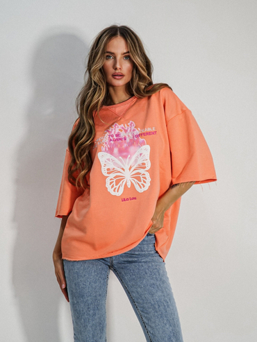 T-Shirt BUTTERFLY pomarańczowy