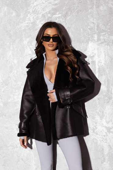 PREMIUM black sheepskin short