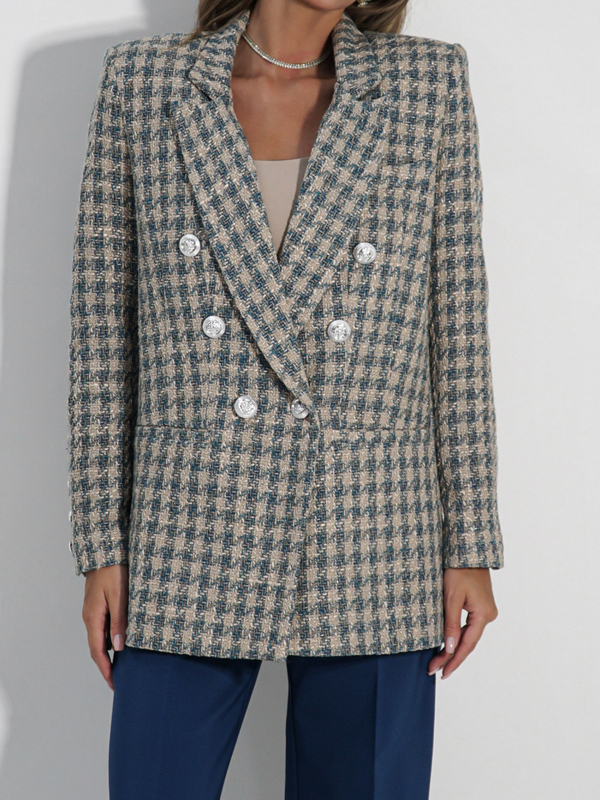 COCO jacket beige and navy blue