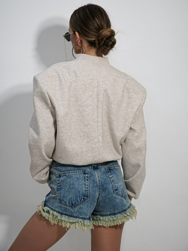 LILA LOU beige bomber