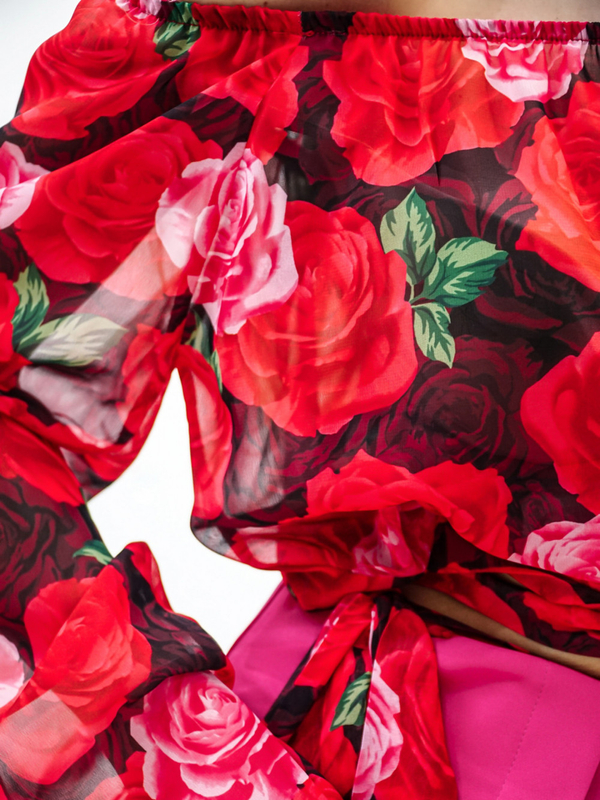 PRIME spangled blouse roses