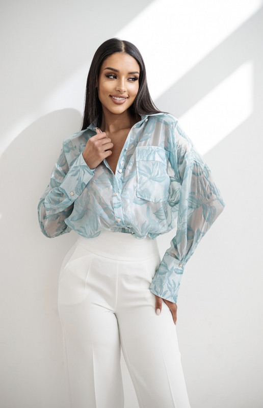 CUBA LIBRE LEAVES shirt blue