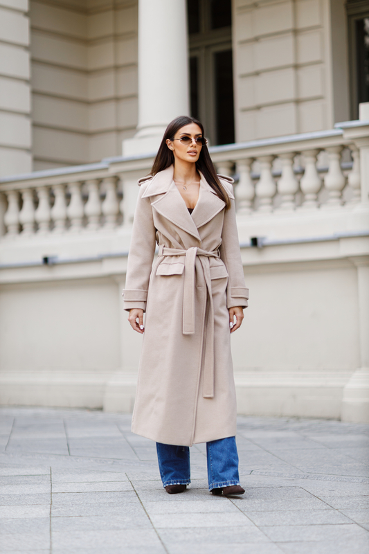 Płaszcz LE LONG ciemny beż