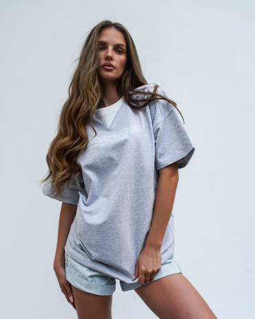 T-shirt COOL GIRL długi grey