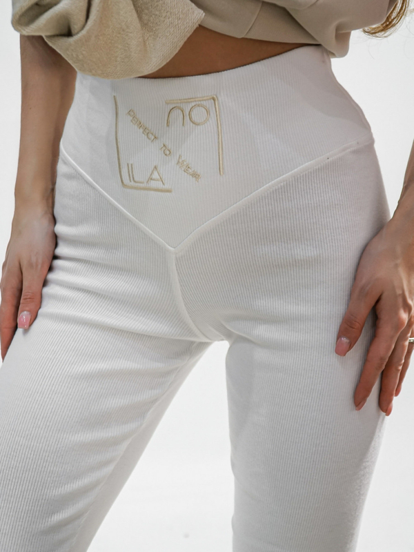 HYPNOTIZED LOGO white leggings