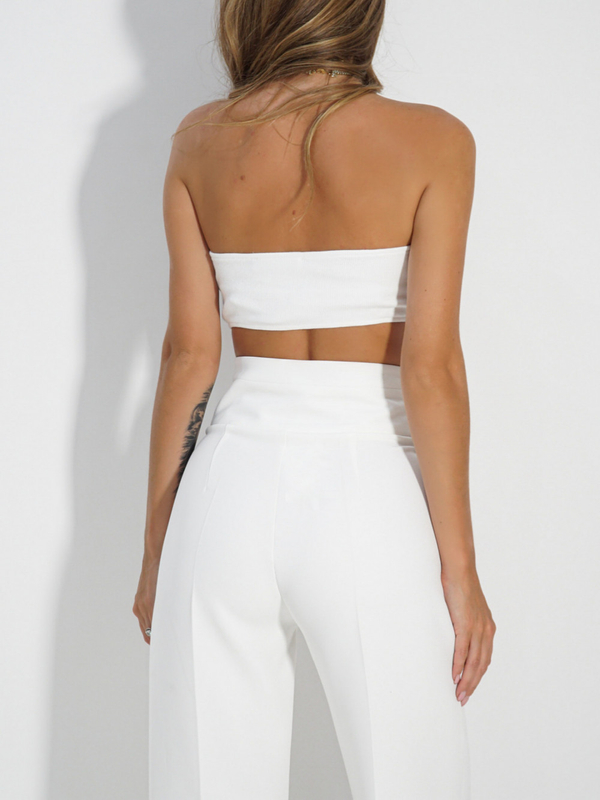 LILA LOU ribbon headband top white