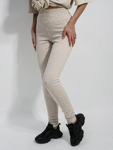 HYPNOTIZED LOGO leggings beige melange