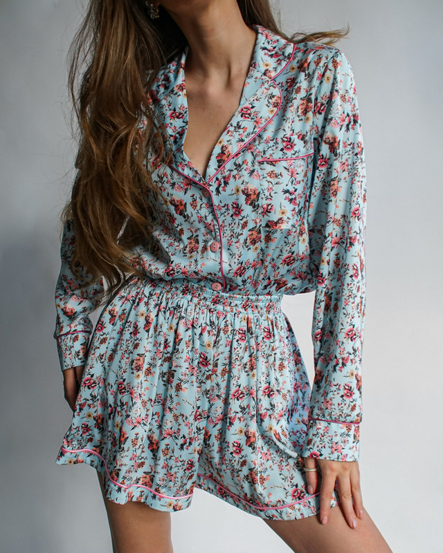 FLOWER long shirt pajamas