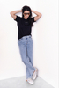 T-shirt LL black embroidery