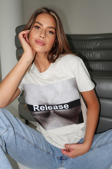 T-shirt RELEASE szary