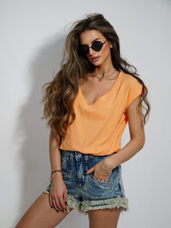 V-NECK T-shirt orange