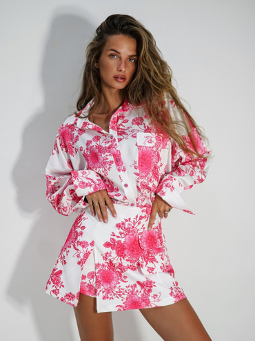 Koszula CUBA LIBRE biało-różowa