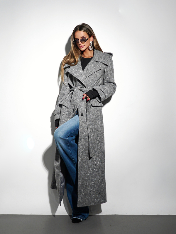 Płaszcz LE LONG jasny szary