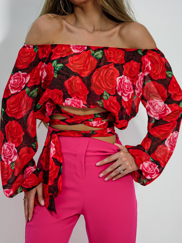 PRIME spangled blouse roses
