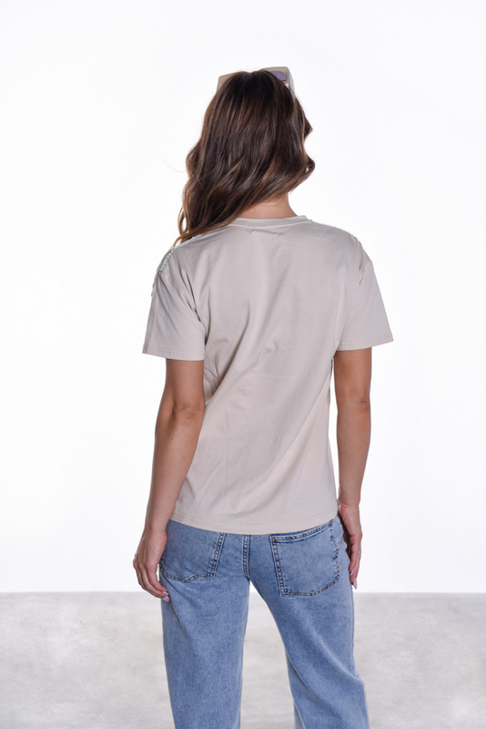BLING t-shirt beige