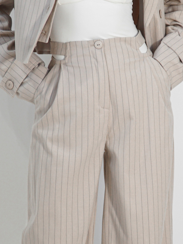 HEELS UP pants beige stripes 