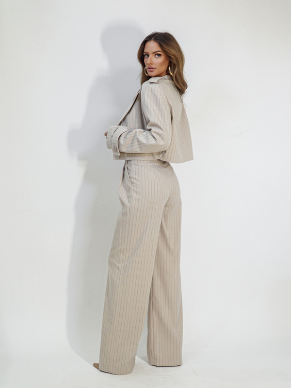 HEELS UP pants beige stripes 