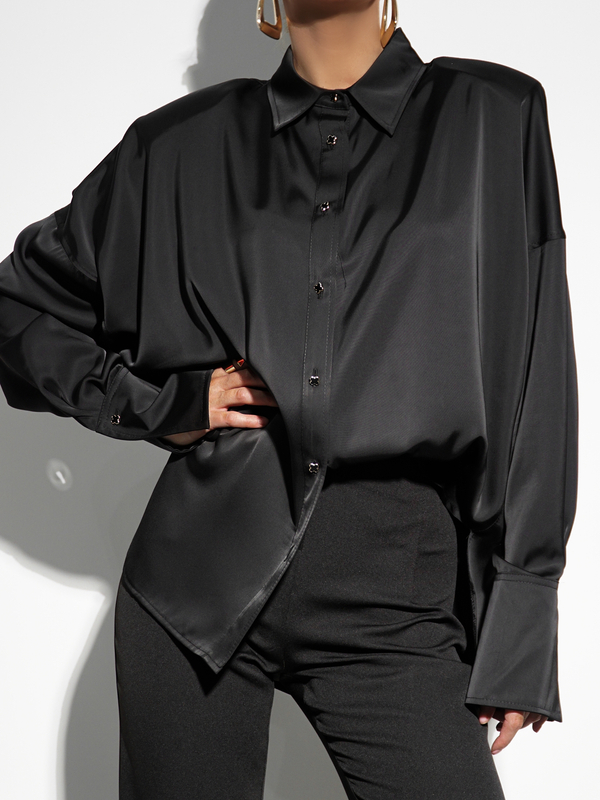 Koszula CUBA LIBRE czarna satyna