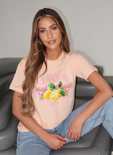 T-shirt SICILIA brzoskwiniowy