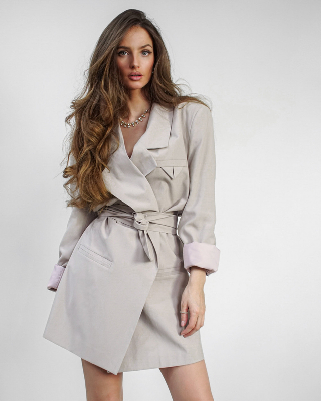 MAN WAS HERE dark beige jacket-dress