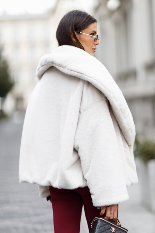 MARILYN beige fur coat