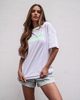 T-shirt COOL GIRL długi white-green