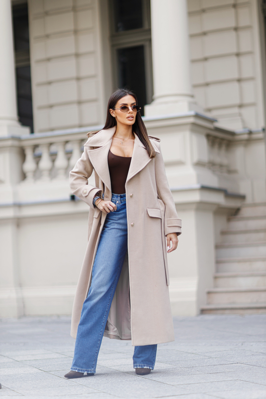 Płaszcz LE LONG ciemny beż