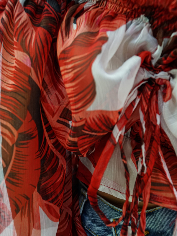 Spanish blouse NALA red flowers