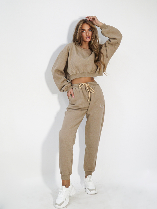 OLIV sweatpants dark beige melange