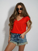 V-NECK T-shirt red