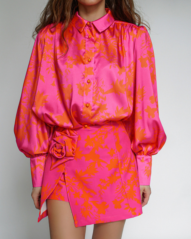ROSE PINK-ORANGE skirt-shorts