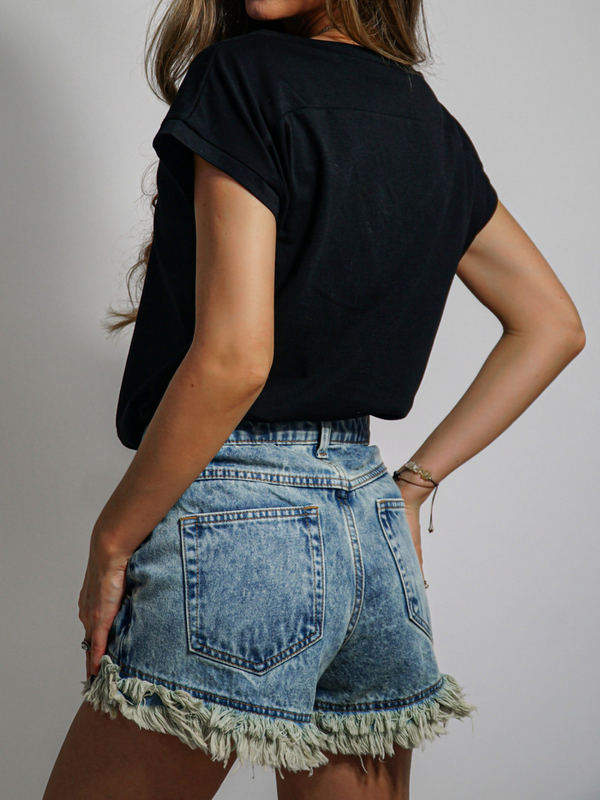 V-NECK T-shirt black