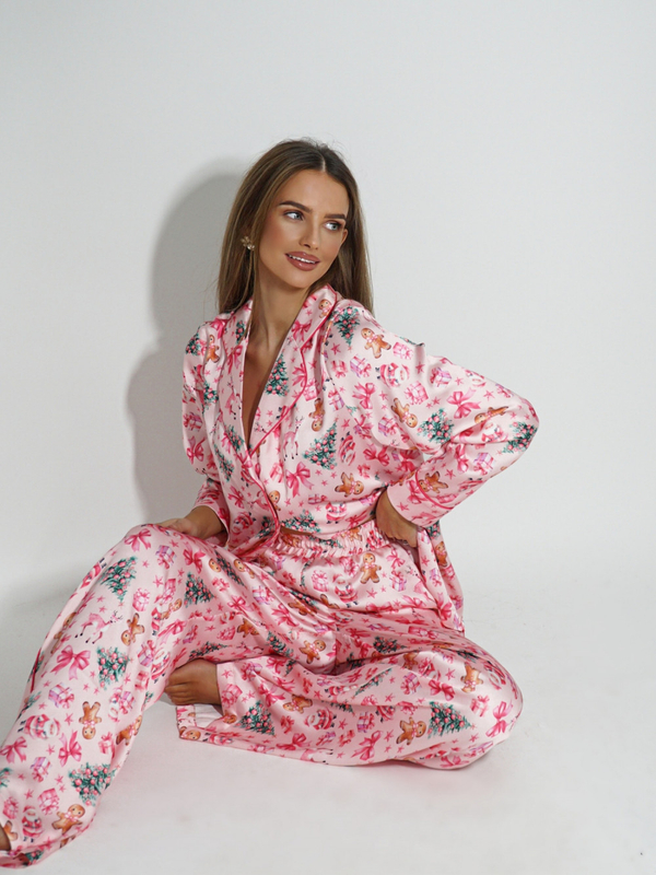 Christmas pajamas SANTA pink