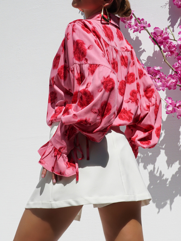 KENDALL pink floral shirt