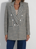 COCO jacket beige and navy blue