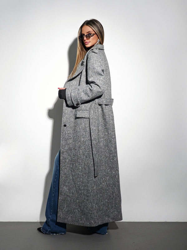 Płaszcz LE LONG ciemny szary