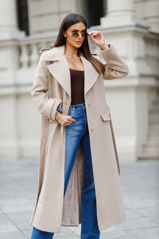 Płaszcz LE LONG ciemny beż