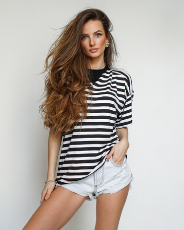 T-shirt oversize BLACK-WHITE